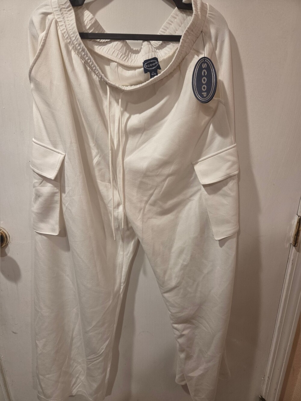 Scoop Cream Scuba Cargo Trousers Pocket Joggers Xl